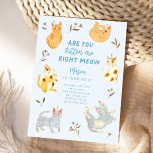 Invitation Êtes-Vous Kitten Me Chat Boy Anniversaire