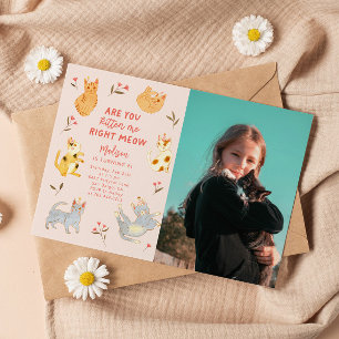 Invitation Êtes-Vous Kitten Me Chat Photo Anniversaire