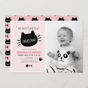 Invitation Êtes-Vous Kitten Me Droite Meow Rose Photo