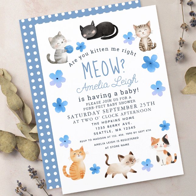 Invitation Êtes-Vous Kitten Me Juste Meow Boy Baby (Créateur téléchargé)