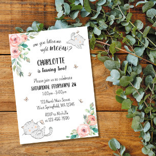 Invitation Êtes-Vous Kitten Me Right Meow Chat Anniversaire I