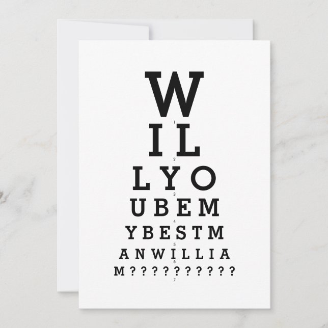 Invitation Êtes-vous mon témoin Photo Opticien Graphique (Devant)