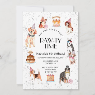 Invitation Êtes-vous prêt pour l'anniversaire de Dog Pawty