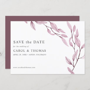 Invitation Ethereal Bourgogne   chic botanique enregistrer la