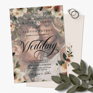 Invitation Ethereal Elegance Fleur sauvage Photo Overlay Mari