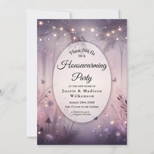Invitation Ethereal Fairy Lights Forest Houlécher Party (Devant)