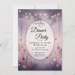 Invitation Ethereal Fairy Lights Forest Restaurant Dîner