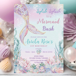 Invitation Ethereal Mermaid Bash Sous La Piscine De Mer Anniv