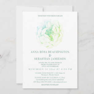 Invitation *~* Ethereal Ombre ROSE Floral AR8 RSVP Mariage In