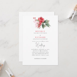 Invitation Ethereal Red floral Elegant Wedding