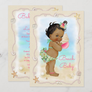 Invitation Ethnic Beach Baby Conch Baby shower Shell