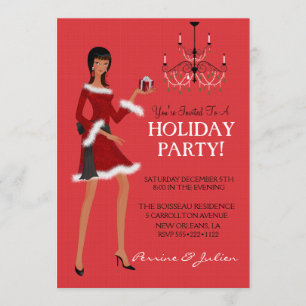 Invitation Ethnic Fashion Fille Noël Parties scintillant