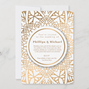 Invitation Ethnic Gold Mandala