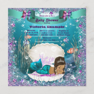 Invitation Ethnic Mermaid Princess Baby shower