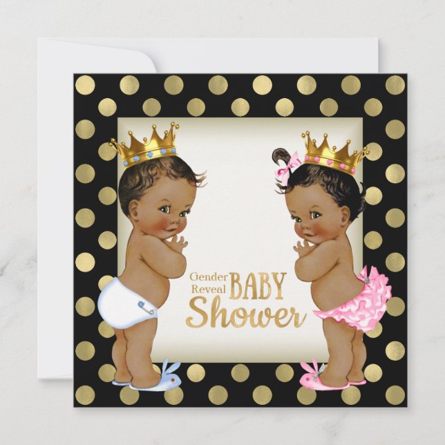 Invitation Ethnic Prince Princess Baby shower de révélation d (Devant)