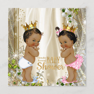 Invitation Ethnic Prince Princess Baby shower de révélation d
