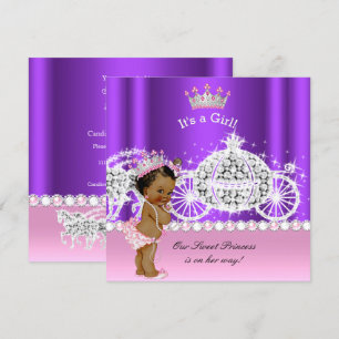 Invitation Ethnic Princess Baby shower Carriple rose violet