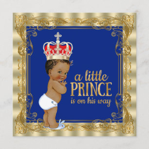 Invitation Ethnic Royal Blue Gold Royal Prince Baby shower