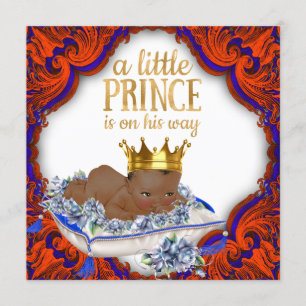 Invitation Ethnic Royal Prince Red Blue and Gold Baby shower