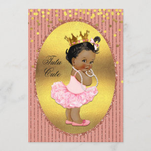 Invitation Ethnic Tutu Cute Faux Gold Foil Parties scintillan