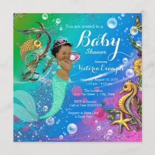Invitation Ethnic Under the Sea Mermaid Baby shower