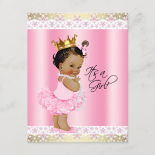 Invitation Ethnique Ballerina Tutu Pearl Baby Girl Douche