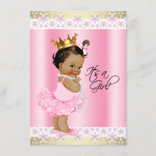Invitation Ethnique Ballerina Tutu Pearl Baby Girl Douche