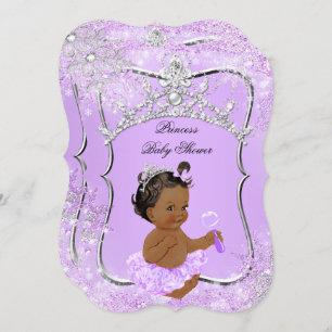 Invitation Ethnique de Princess Baby shower Wonderland Lilac
