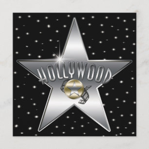 Invitation Étincelante Silver Star Ancien Hollywoo