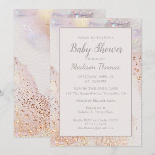 Invitation Étincelle de marbre moderne   BABY SHOWER