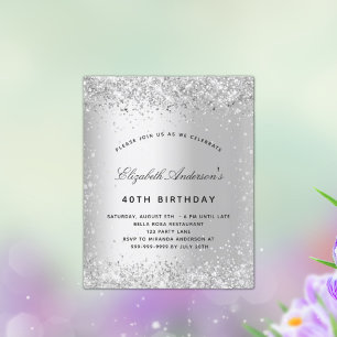 Invitation étincelle de parties scintillant argent