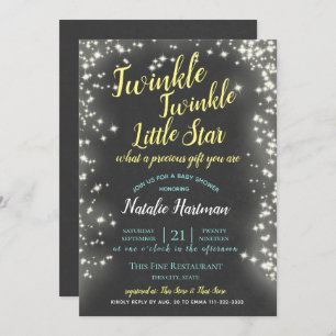Invitation Étincelle de tableau noir Little Star Twinkle