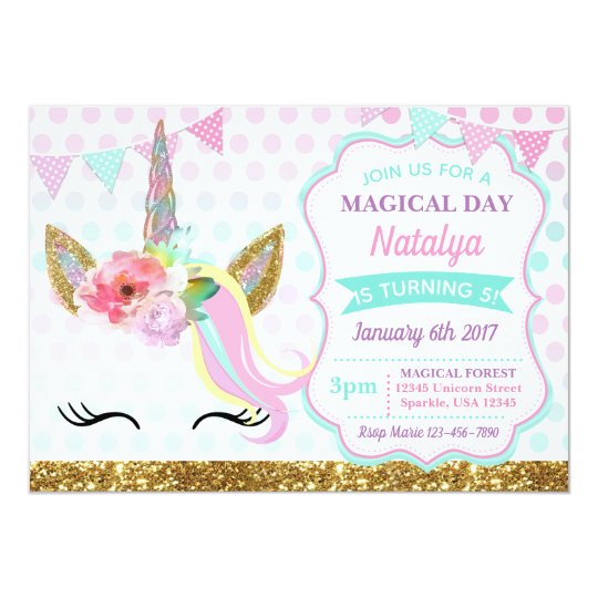 Invitation Etincelle D Invitation D Anniversaire De Licorne Zazzle Fr