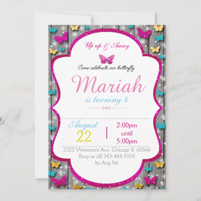 Invitation Étincelle en bois mignonne d'invitation (Devant)