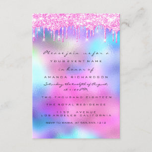 Invitation Étincelle Parties scintillant Drips Rose Drips Bri