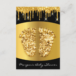 Invitation Étincelles Black Gold Royal Baby shower Pieds Garç