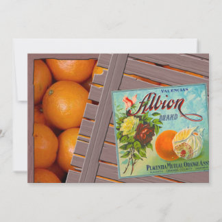 Invitation Étiquette à base d'oranges d'Albion