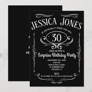 Invitation Étiquette À Whiskey Sur La Colline