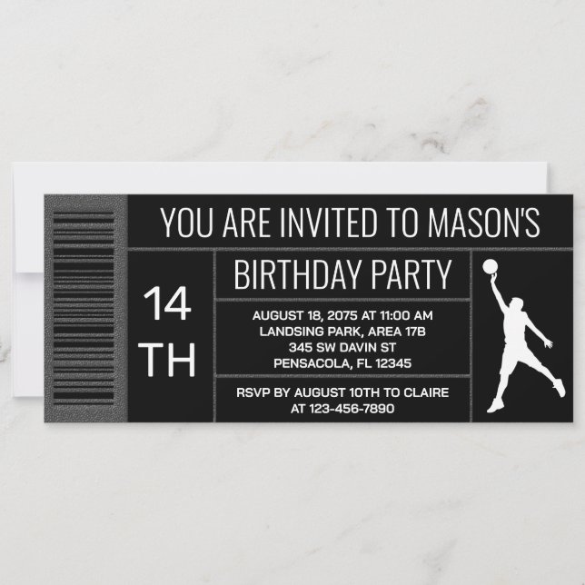 Invitation Étiquette de boîte à chaussures pour fête d'annive (Devant)