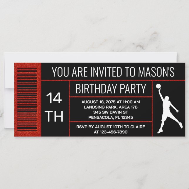 Invitation Étiquette de boîte à chaussures pour fête d'annive (Devant)