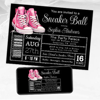 Invitation Étiquette de chaussure de fête d'anniversaire à ba