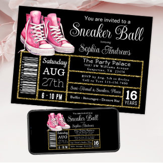 Invitation Étiquette de chaussure de fête d'anniversaire à ba