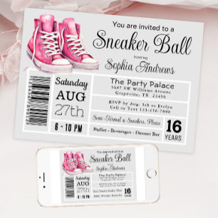 Invitation Étiquette de chaussure pour fête d'anniversaire Pi