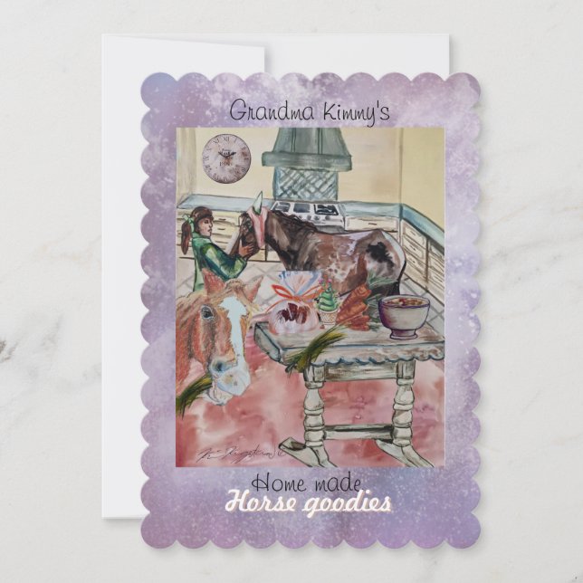 invitation étiquette de godies de cheval personnal (Devant)