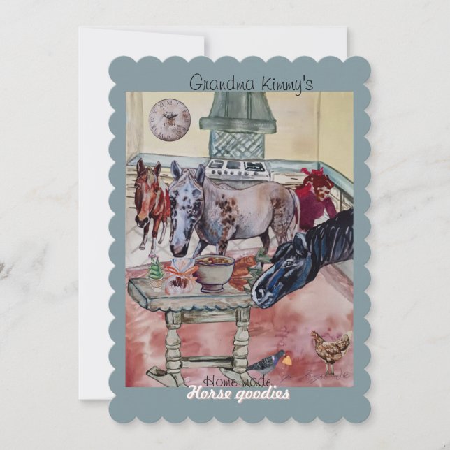 Invitation étiquette de godies de cheval sur mesure (Devant)