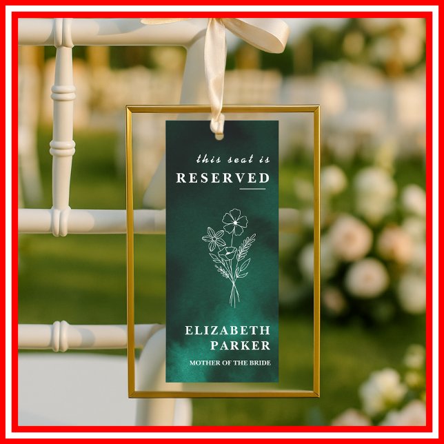 Invitation Étiquette de mariage avec places réservées vert ém (Créateur téléchargé)