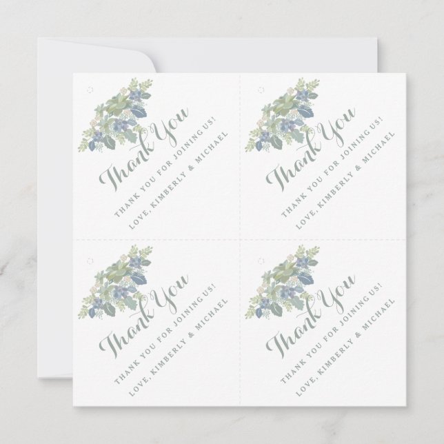 Invitation Étiquette de remerciement personnalisée pour bouqu (Devant)