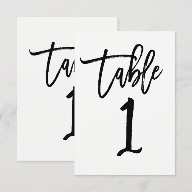 Invitation Étiquette de table de script moderne tendance de t (Devant / Derrière)