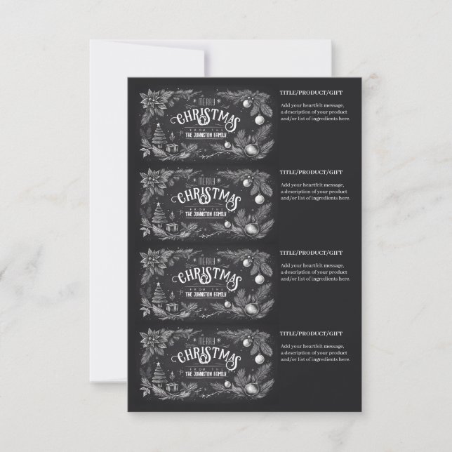 Invitation Étiquettes de cadeaux de Noël faites maison imprim (Devant)