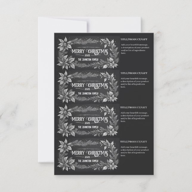 Invitation Étiquettes de cadeaux de Noël imprimables faits ma (Devant)